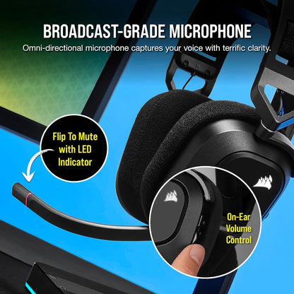 Corsair CA-9011235-NA HS80 RGB Wireless Gaming Headset