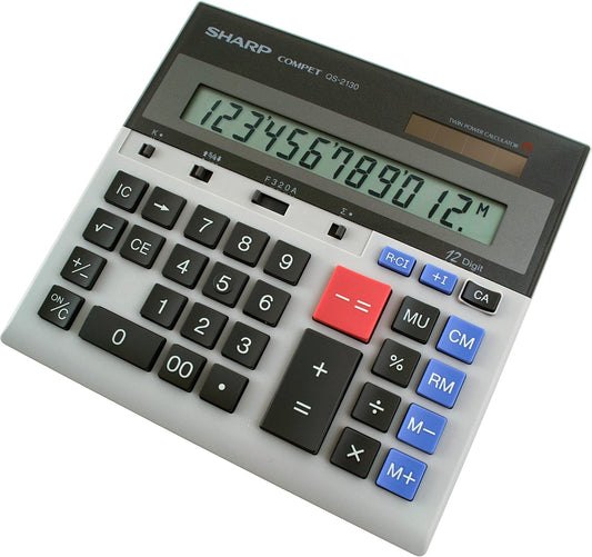 Sharp QS-2130 - 12-Digit Twin Powered Desktop Calculator