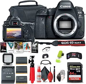 Canon 1897C002 EOS 6D Mark II Full-Frame DSLR Camera Bundle