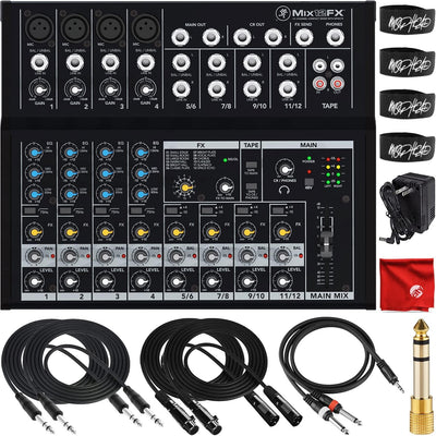 Mackie MACMIX12FXK1 12-Channel Effects Mixer Bundle