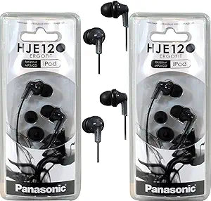 Panasonic FBA_RP-HJE120 In-Ear Headphones - Black, 2-Pack