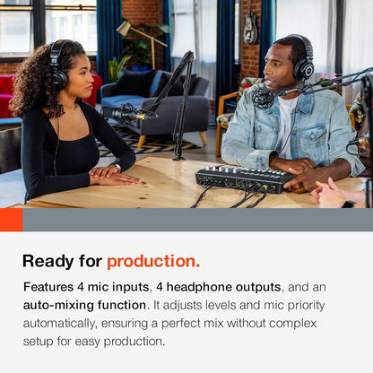 Tascam MIXCAST4 Podcast Streaming Mixer Recorder USB Interface