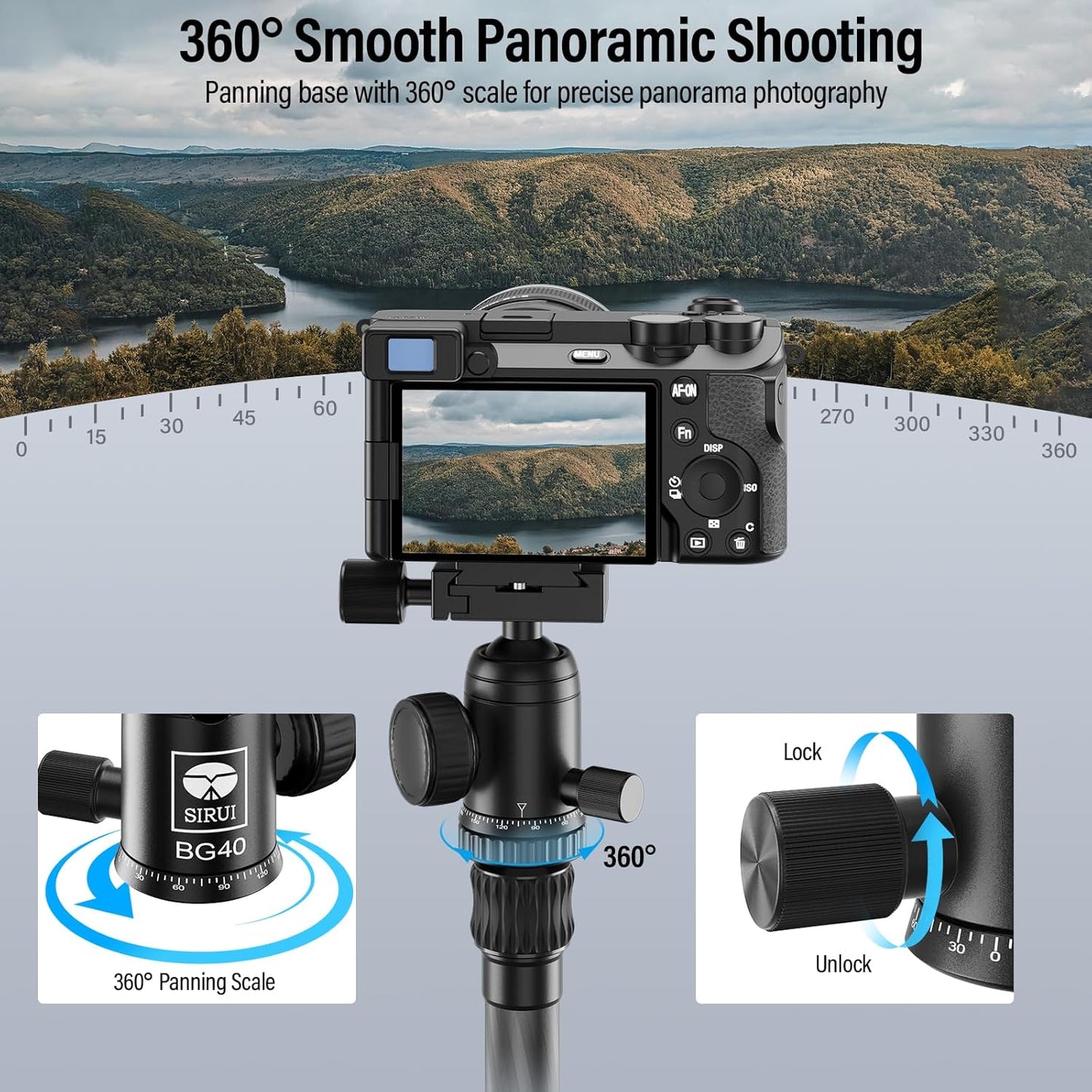 Sirui BG40 Tripod Ball Head - 22lbs Load Capacity