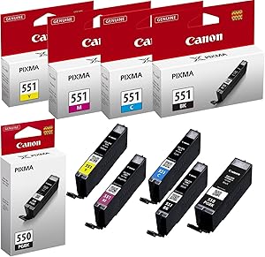 Canon B00ABI2WWA PGI550 -CLI551 Ink Cartridge 5-Pack