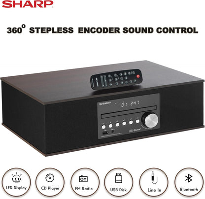 Sharp CD-BH10 Retro Bluetooth Micro Component System