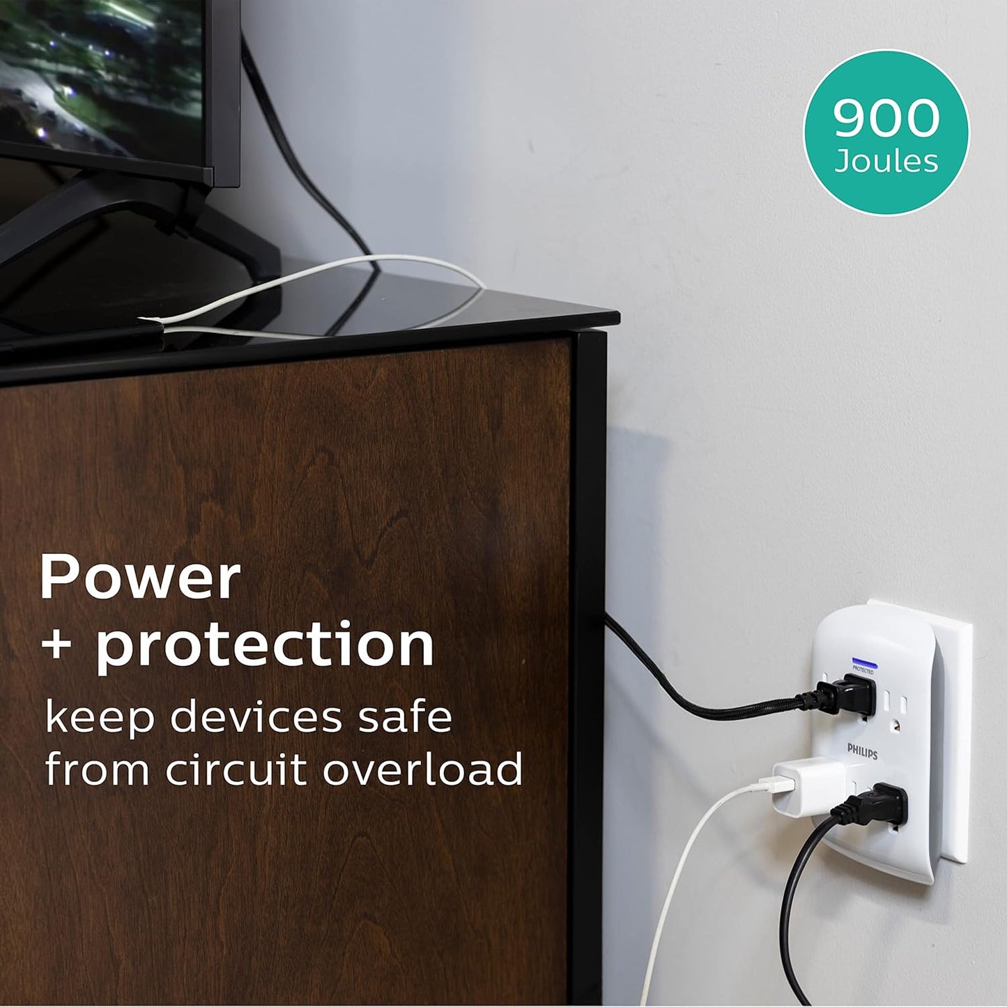 Philips SPP3466WA/37 Surge Protector, 6 Outlet - 2 Pack