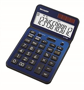 Sharp EL-VN82-AX 50th Anniversary Nice Size Calculator Blue — main product image