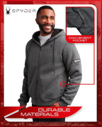 Spyder Men's Full Zip Sherpa Lined Waffle Knit Hoodie