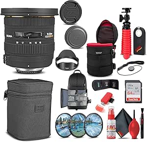 Sigma 202306 10-20mm f/3.5 EX DC HSM Lens - Nikon F Bundle