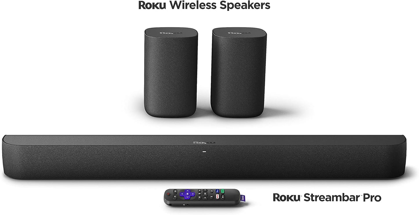 Roku Streambar Pro 4K Wireless Speakers Renewed