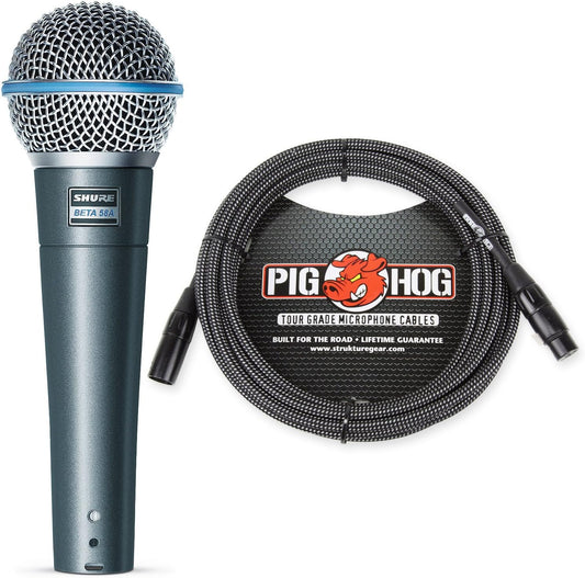 Shure BETA 58A Vocal Microphone XLR Cable Bundle