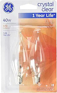 GE 76236 40W Clear Bent Tip Light Bulbs