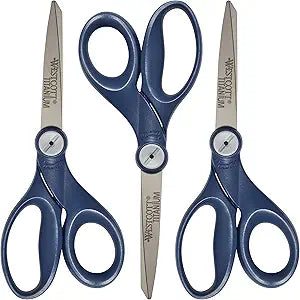 Westcott 17905 8" Straight Hard Handle Glide Scissors 3pk
