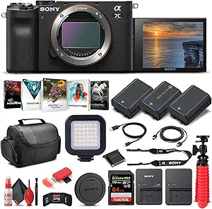 Sony ILCE7C/B Alpha a7C Mirrorless Camera Bundle (Renewed)