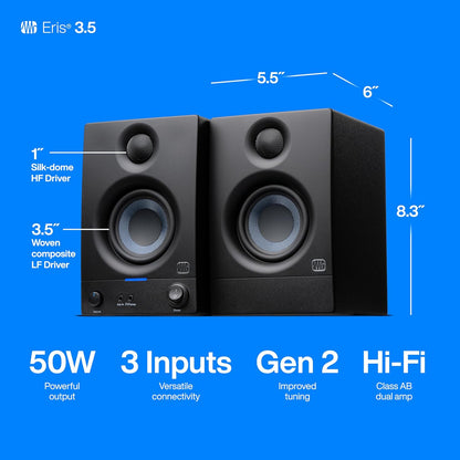 PreSonus Eris 3.5 Studio Monitor Speakers Pair