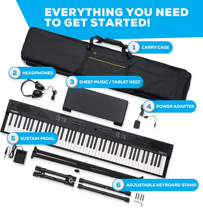 Alesis RECITAL PLAY 88-Key Digital Piano Keyboard Bundle
