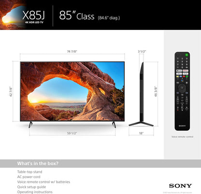 Sony KD85X85J 85" 4K Smart TV Bundle (Used)