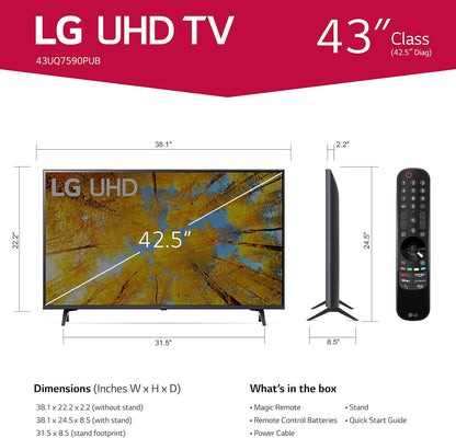 LG 43UQ7590PUB 43-Inch 4K UHD Smart LED TV