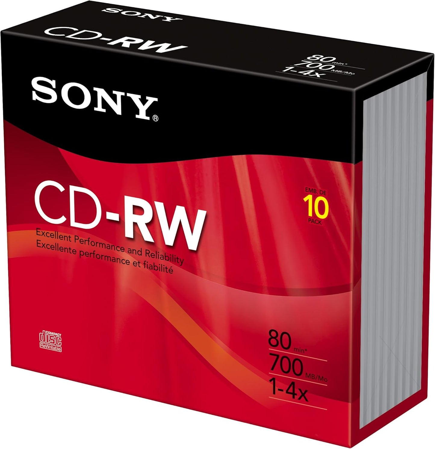 Sony 10CDRW700R 4X CD-RW Discs (10-Pack)