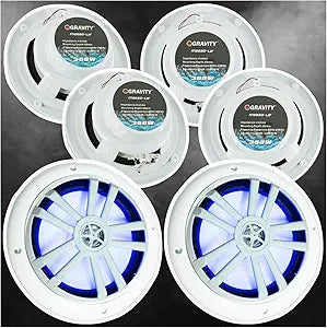 Gravity MG680-LW 6X 6.5" Marine Speakers - White