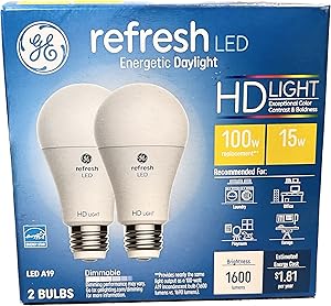 GE 93126580 Refresh HD A21 LED Daylight Bulb 2-Pack