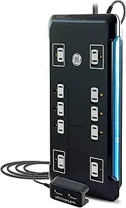 GE 32646 UltraPro 10-Outlet Surge Protector with USB — main product image