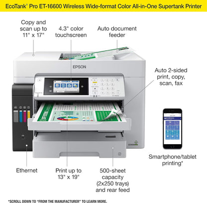 Epson ET-16600 EcoTank Pro Wireless All-in-One Printer (Renewed)
