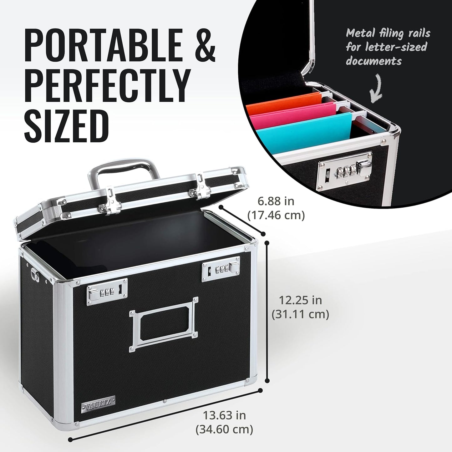 Vaultz VZ01187 Locking File Organizer Box Letter Size
