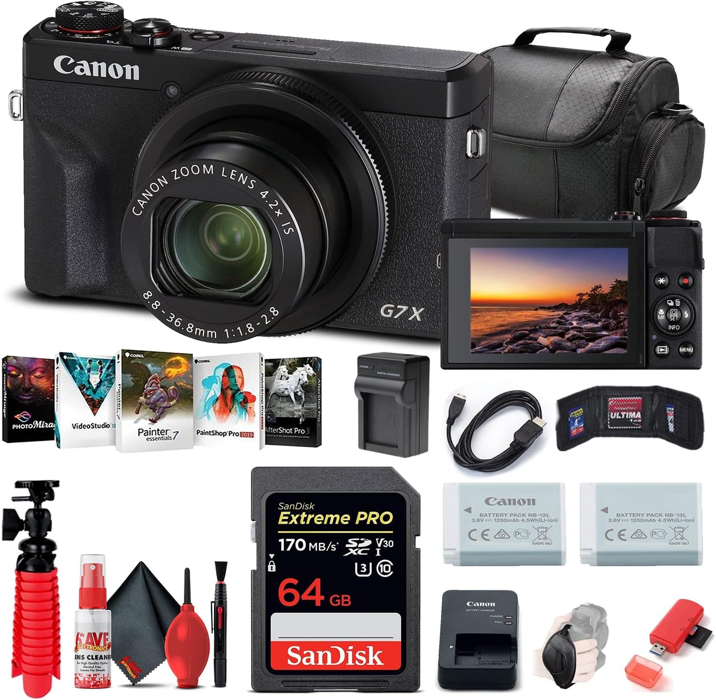 Canon 3637C001 PowerShot G7 X Mark III Digital Camera Bundle Renewed