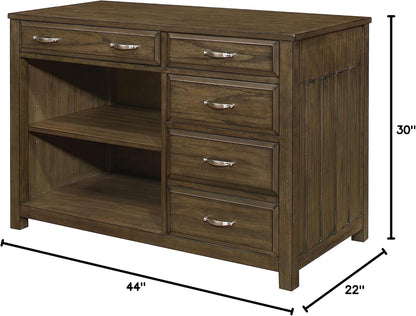 Lexicon 194840163541 Abbey 4-Drawer 44" Credenza - Brown Gray