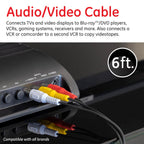 GE 23216 RCA Audio/Video Cable - 6 ft, 3-Male to 3-Male