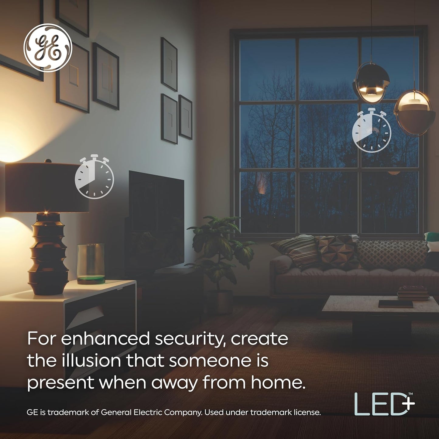 GE 10043168519950 LED+ Timer Light Bulbs - A19 Soft White (1 Pack)