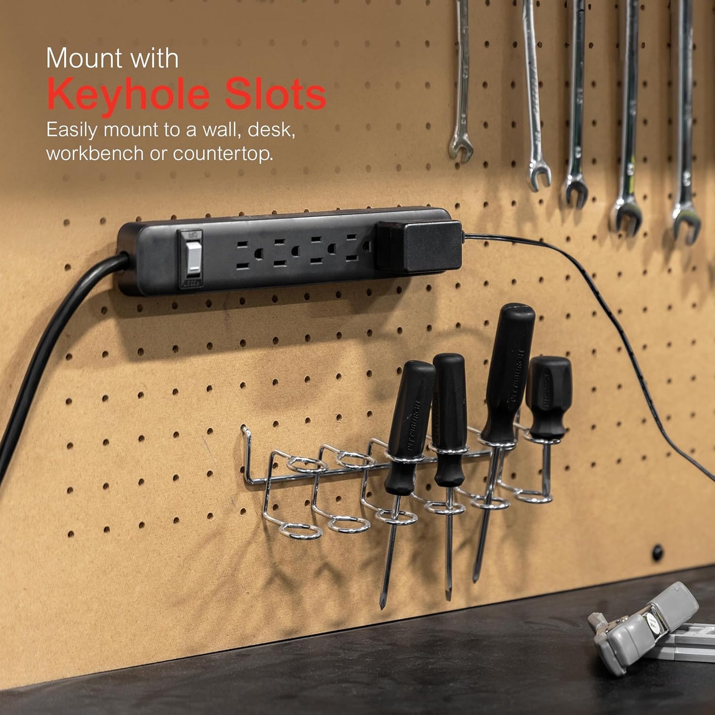 GE 14831 6-Outlet 2Ft Power Strip - Black