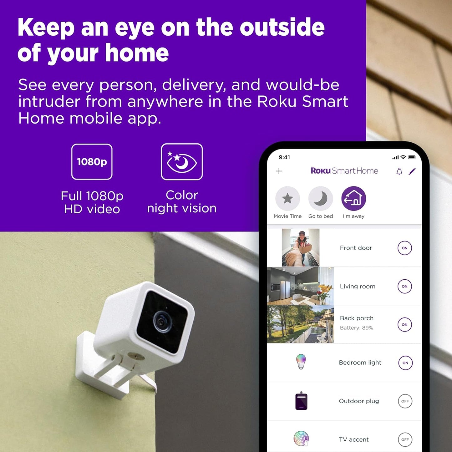 Roku CW20005 Outdoor Wired Home Security Camera