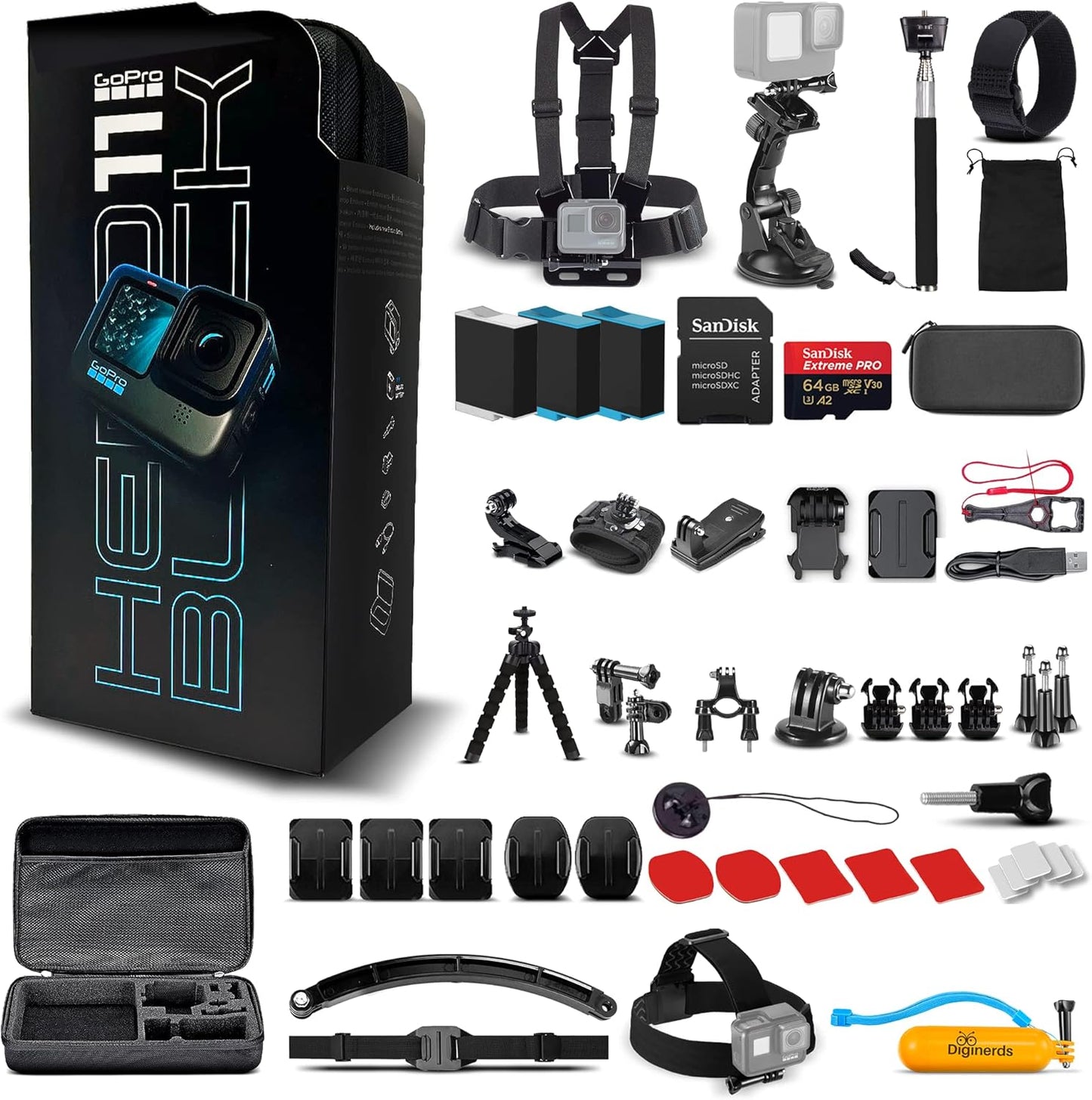 GoPro CHDHX-111-CN HERO11 Black 5.3K Action Camera Bundle