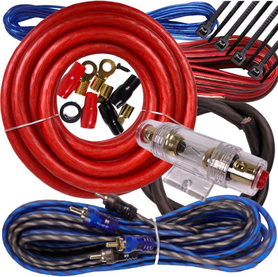 Gravity BGR-KIT4-PK2-RED-2500W 4 Gauge Amp Installation Kit, Red