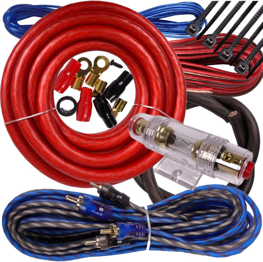 Gravity BGR-KIT4-PK2-RED-2500W 4 Gauge Amp Installation Kit, Red