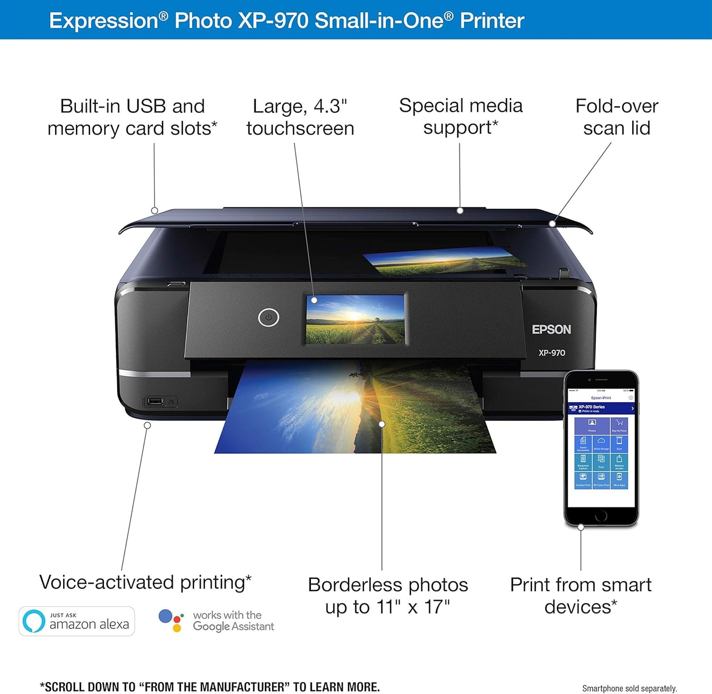Epson C11CH45201-N Expression Photo XP-970 Renewed Printer