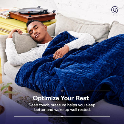 Gravity Weighted Blanket 35lbs Queen/King Size Navy