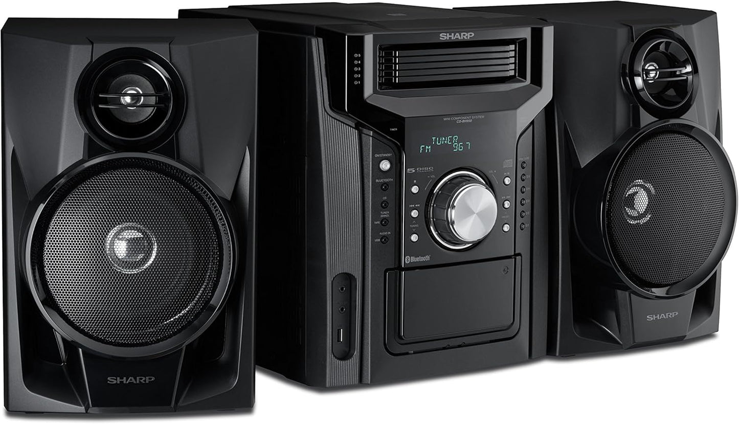 Sharp CD-BH950 240W 5-Disc Mini Shelf System Bluetooth