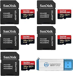 SanDisk SDSQXCY-128G-GN6MA Extreme Pro 128GB MicroSD Card 5-Pack
