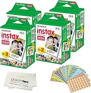 Fujifilm Mini Instant Film: 80 Films + Stickers & Cloth