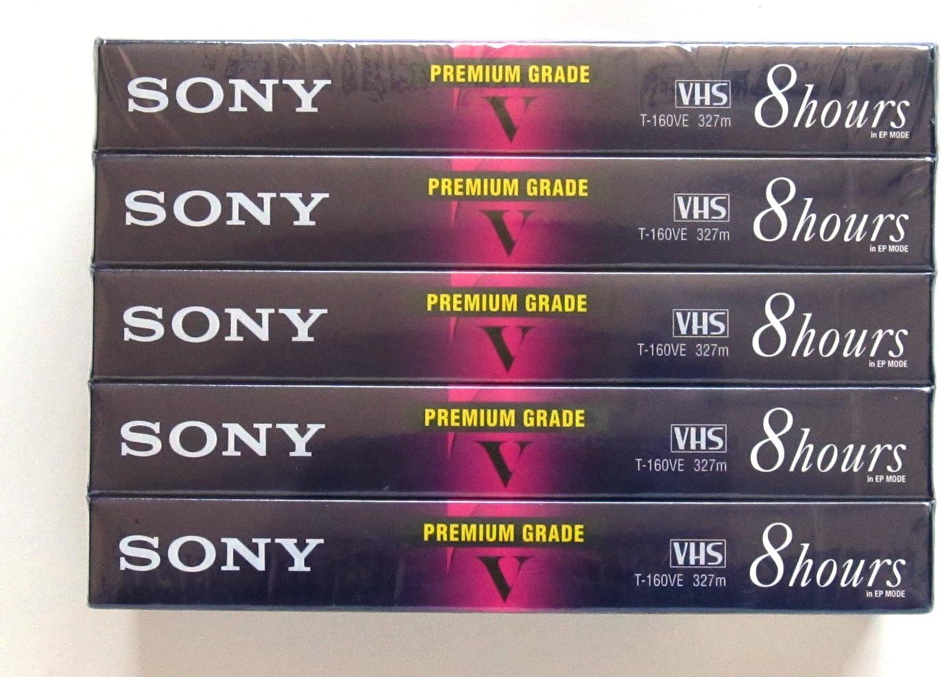 Sony T-160 8-Hour EP Mode VHS Tape 5-Pack