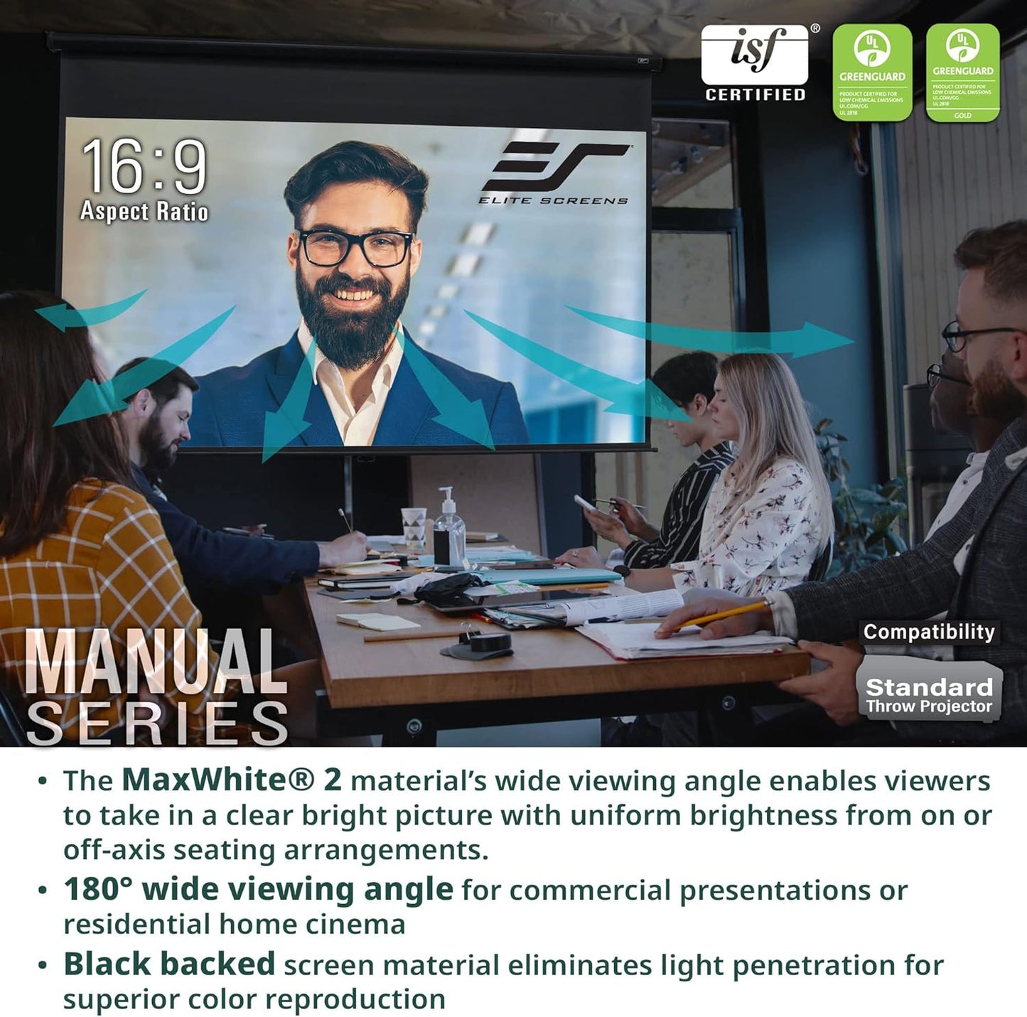 Elite Screens M150UWH2 150-Inch Manual Projector Screen