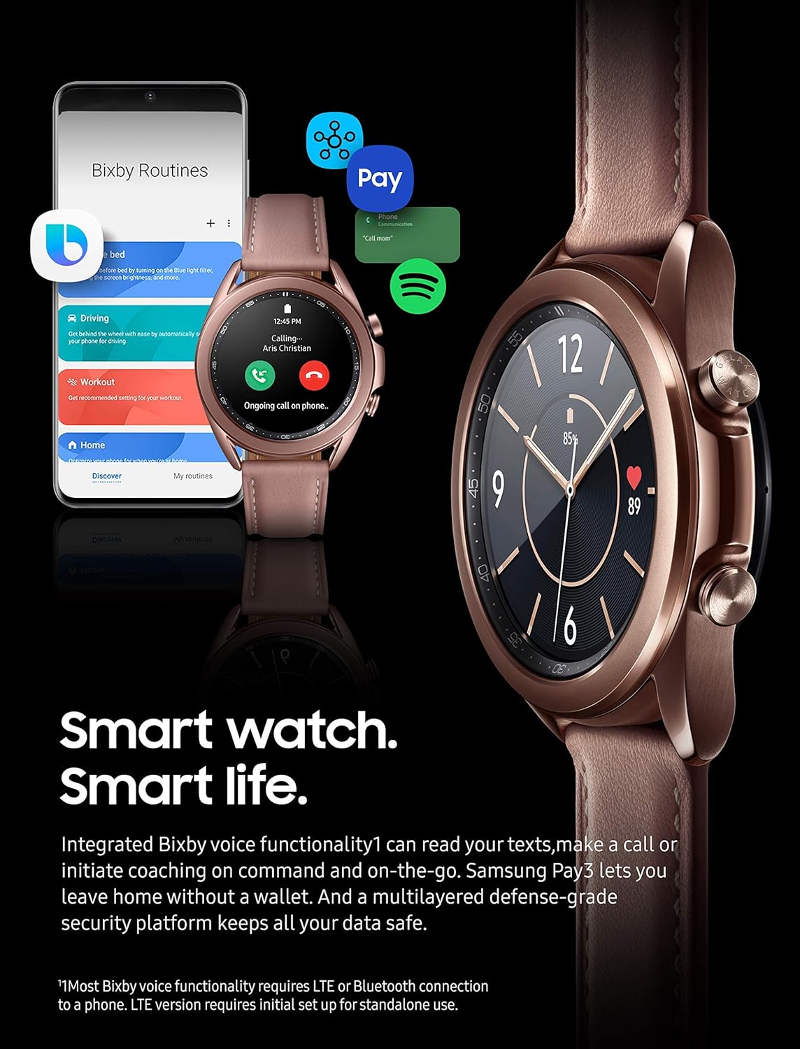 Samsung Galaxy Watch 3 (41mm, Mystic Bronze, Renewed)