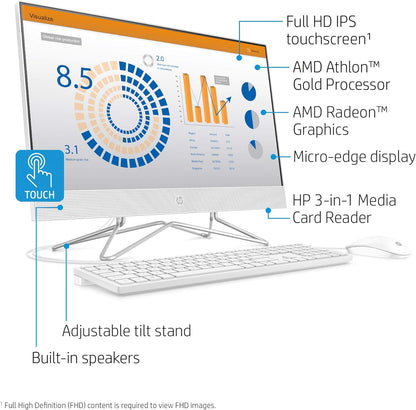 HP 24-df0040 24" Touch All-in-One AMD Athlon 512GB SSD