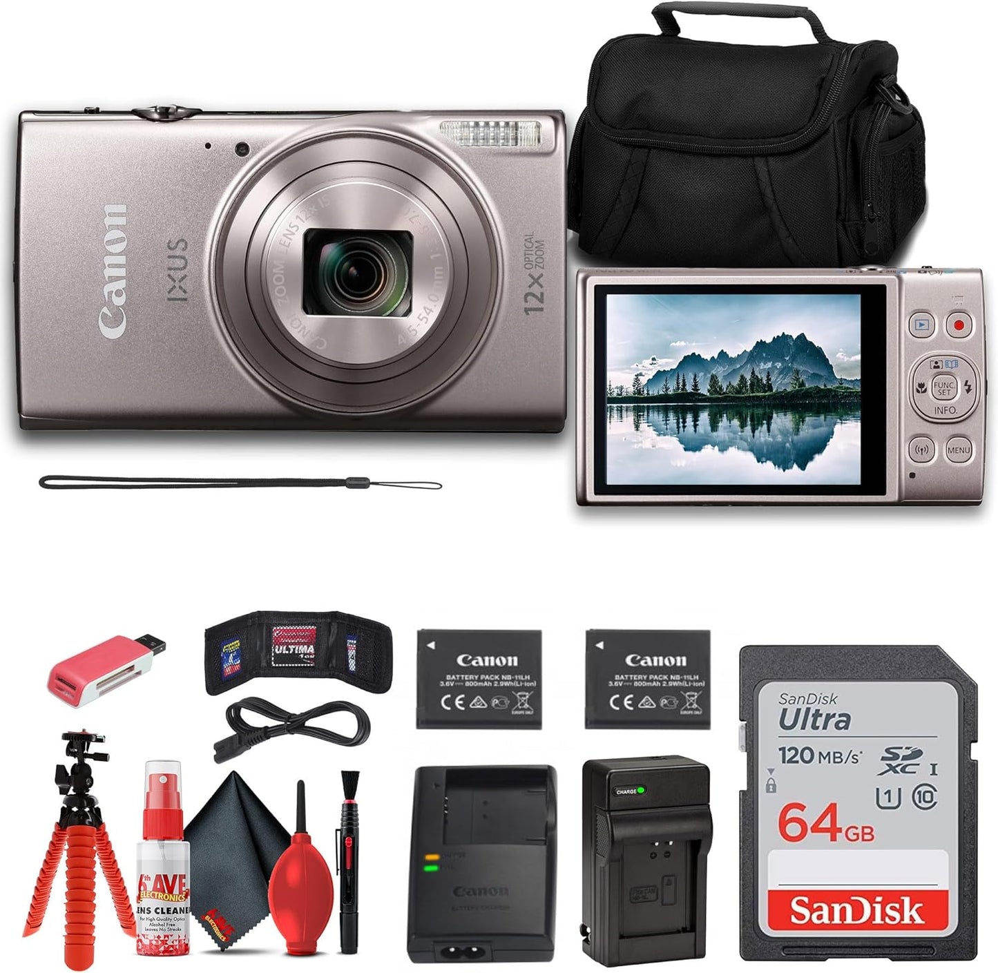 Canon 1079C001 IXUS 285 HS Digital Camera Bundle - Renewed