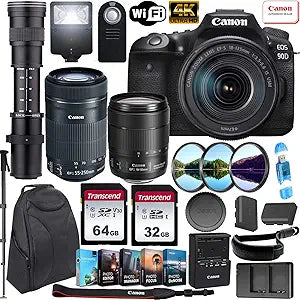 Canon 3616C016 EOS 90D DSLR Two Lens Accessory Bundle