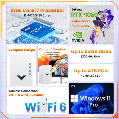 HP TG02 Victus Pro 15L i7 RTX 4060 Gaming Desktop