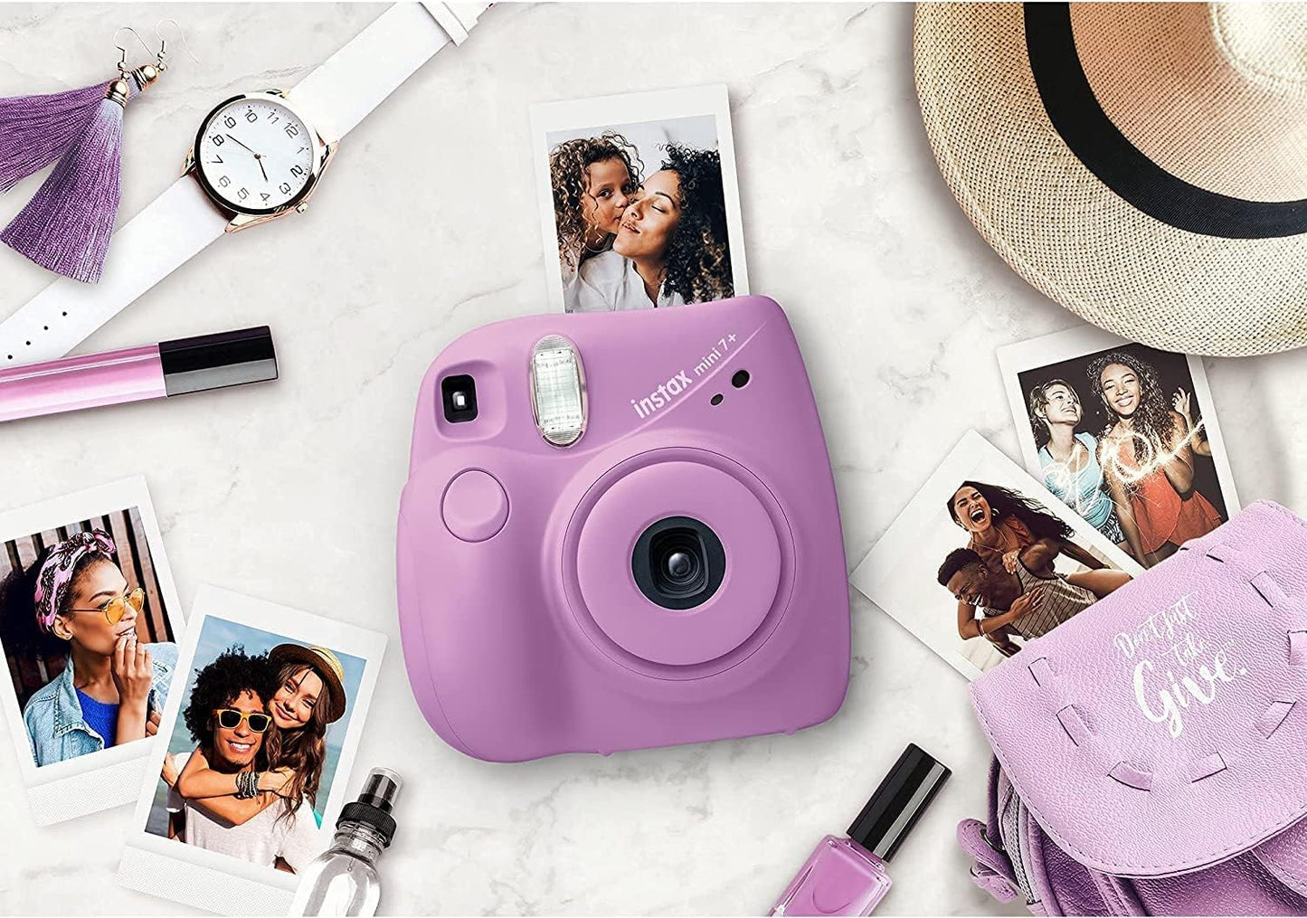 Fujifilm Instax Mini 7+ Lavender Instant Camera Renewed